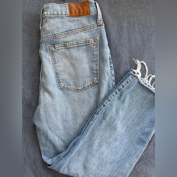 Madewell High-Rise Slim Crop Boyjean 28P Petite Medium Wash - Picture 5 of 7